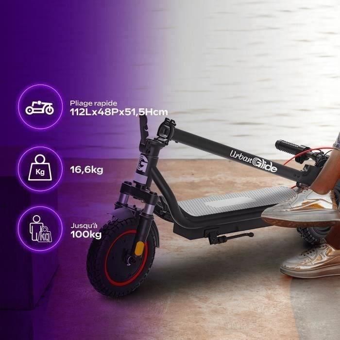 Patinete eléctrico - URBANGLIDE - 100 PLUS - 10 - 36V - 350W - Autonomía 30KM - Freno de disco, intermitentes y luz de freno 4 Patinete eléctrico - URBANGLIDE - 100 PLUS - 10 - 36V - 350W - Autonomía 30KM - Freno de disco, intermitentes y luz de freno 4