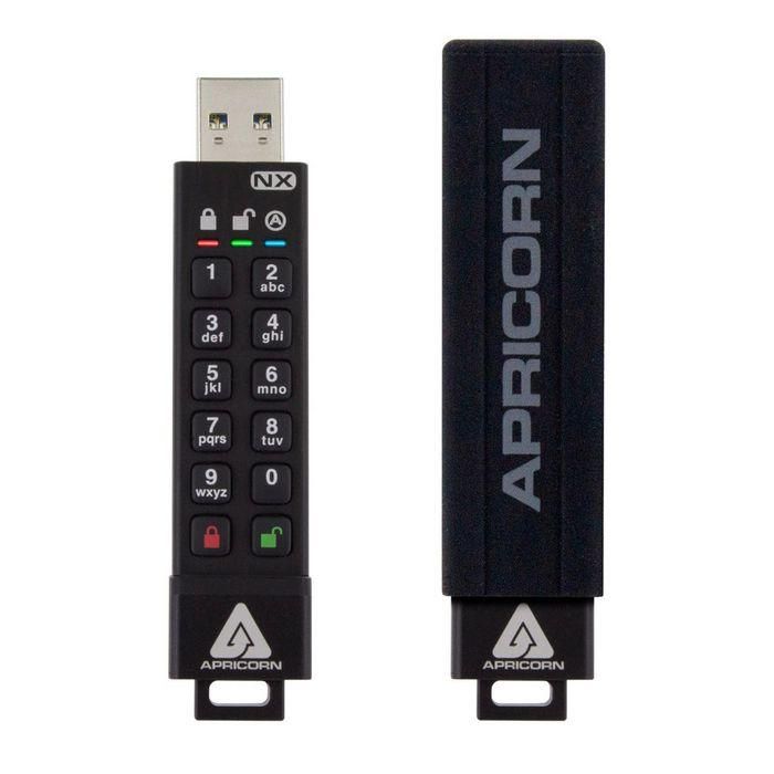Apricorn Aegis Secure Key - Memoria USB 16GB Cifrado AES 256-bit por Hardware, Teclado PIN, USB 3.2, FIPS 140-2, IP67 Resistente Agua/Polvo 3