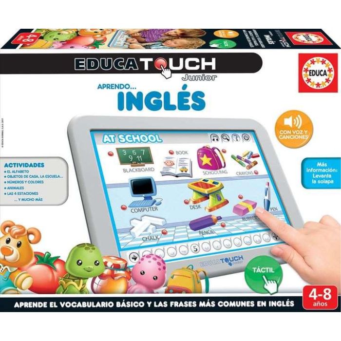 Educa Juego Educa Touch Junior Táctil Aprendo Inglés con 6 Láminas de Actividades para Niños de 4 a 8 Años 5