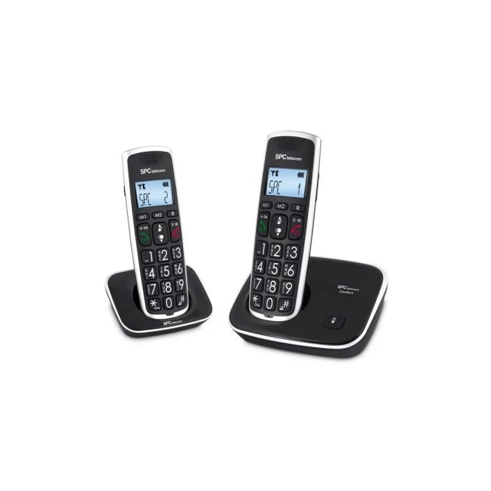 SPC Teléfono Inalámbrico Comfort Kaiser Dúo 7609N para Mayores Pack Negro