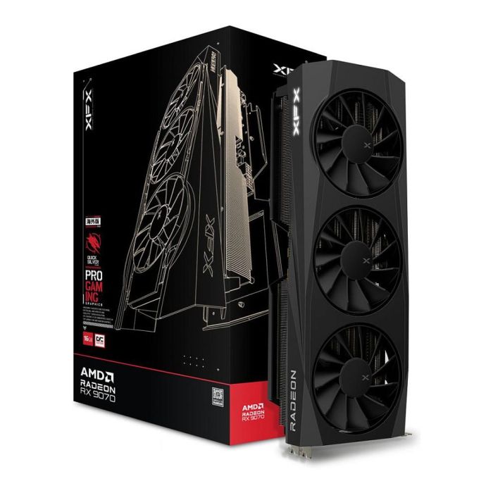 XFX Tarjeta Gráfica Radeon RX 9070 16GB GDDR6 Quicksilver Gaming OC 3 Ventiladores