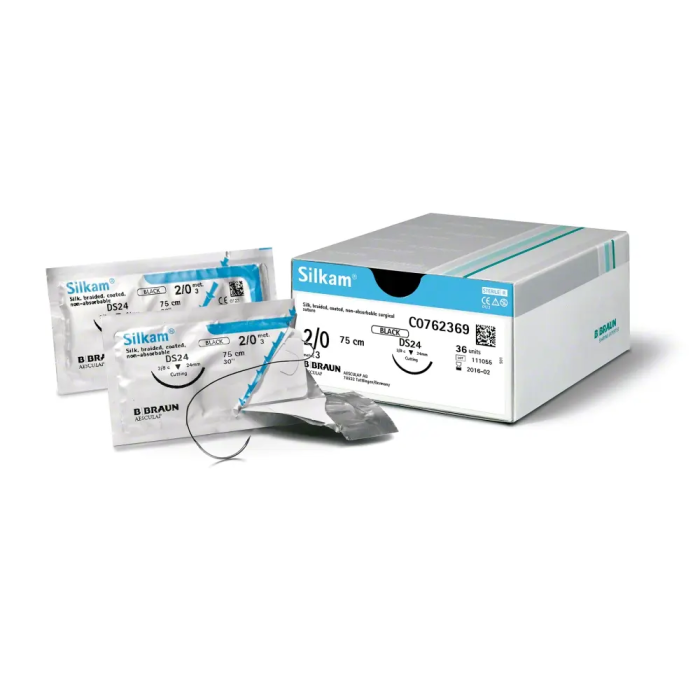 B. Braun Sutura Silkam Black 4-0 Hs15 45 cm 12 Unidades B. Braun Sutura Silkam Black 4-0 Hs15 45 cm 12 Unidades