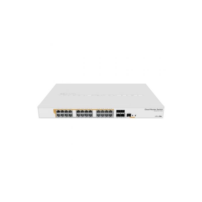 Mikrotik CRS328-24P-4S+RM Switch Gestionable 24 Puertos Gigabit PoE+ (802.3af/at) 500W + 4 SFP+ 10Gbps Rack 1U Dual OS