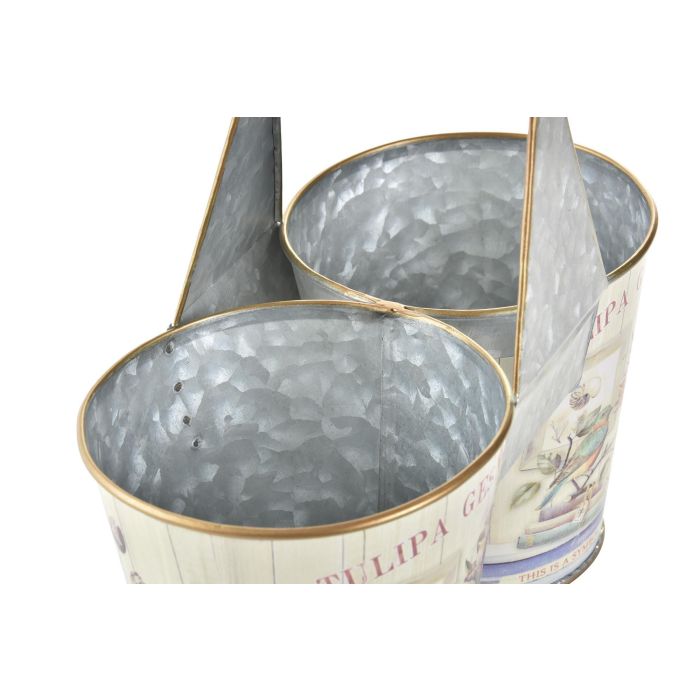 DKD Home Decor Macetero Estilo Shabby de Metal Rosa Colección Tulipa 12x24x23 cm 2