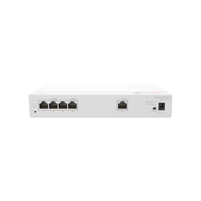 Huawei S380-L4P1T Conmutador 4 Puertos Gigabit Ethernet PoE 50W, Montaje en Rack 2