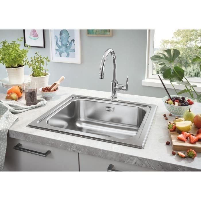Fregadero de cocina - Acero inoxidable - Integrado desde arriba - GROHE K200 - 31719SD0 1 Fregadero de cocina - Acero inoxidable - Integrado desde arriba - GROHE K200 - 31719SD0 1