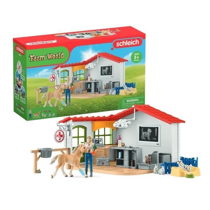 Schleich - Gabinete veterinario con animales - 42502