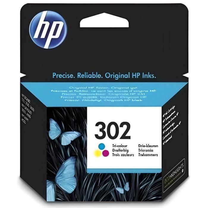 Cartucho de tinta original HP 302 tricolor para HP DeskJet 2130/3630 y HP OfficeJet 3830 (F6U65AE)