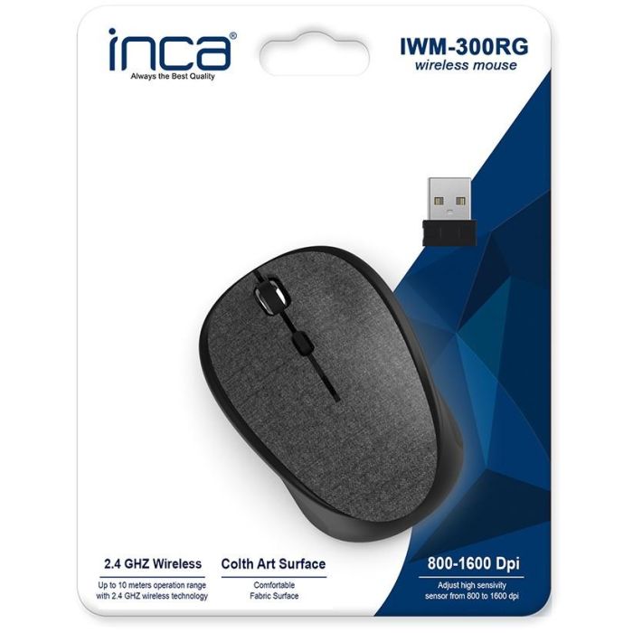 INCA Maus IWM-300RG 1600 DPI,Wireless,Nano-USBI,Stoff,10 m 4 INCA Maus IWM-300RG 1600 DPI,Wireless,Nano-USBI,Stoff,10 m 4