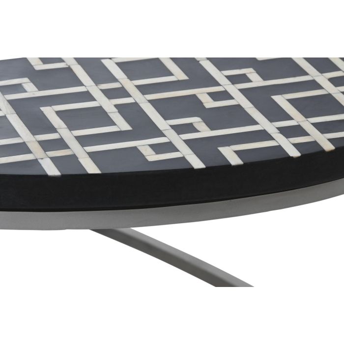 Mesa de Centro Home ESPRIT Negro Marfil 150 x 80 x 40 cm 3 Mesa de Centro Home ESPRIT Negro Marfil 150 x 80 x 40 cm 3