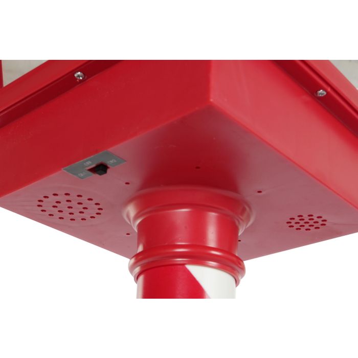 DKD Home Decor Farola Navidad Tradicional Rojo Blanco 30 x 180 x 30 cm con efecto nieve LED 7