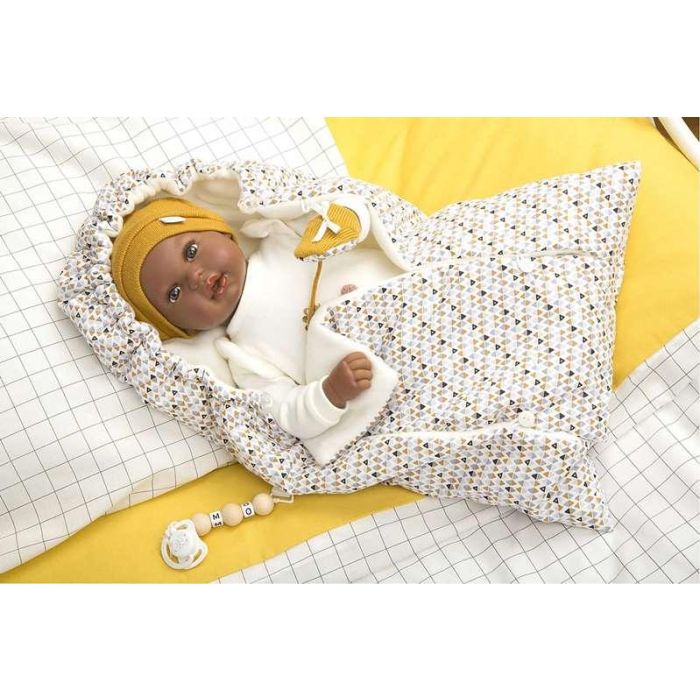 Muñeca reborn arias 45 cm rafael c/saco portabebe 1