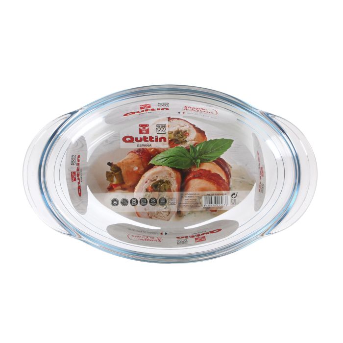 Quttin R26 Cacerola de Vidrio Oval con Tapa, Capacidad 3 Litros + 1 Litro, Modelo Qutti, Medidas 33 x 20 x 13 cm (3 Unidades) Quttin R26 Cacerola de Vidrio Oval con Tapa, Capacidad 3 Litros + 1 Litro, Modelo Qutti, Medidas 33 x 20 x 13 cm (3 Unidades)