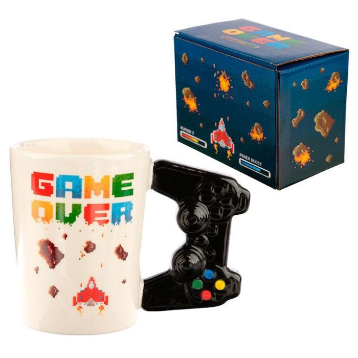 Taza asa 3D Mando Videojuego Pixel Game Over 4 Taza asa 3D Mando Videojuego Pixel Game Over 4