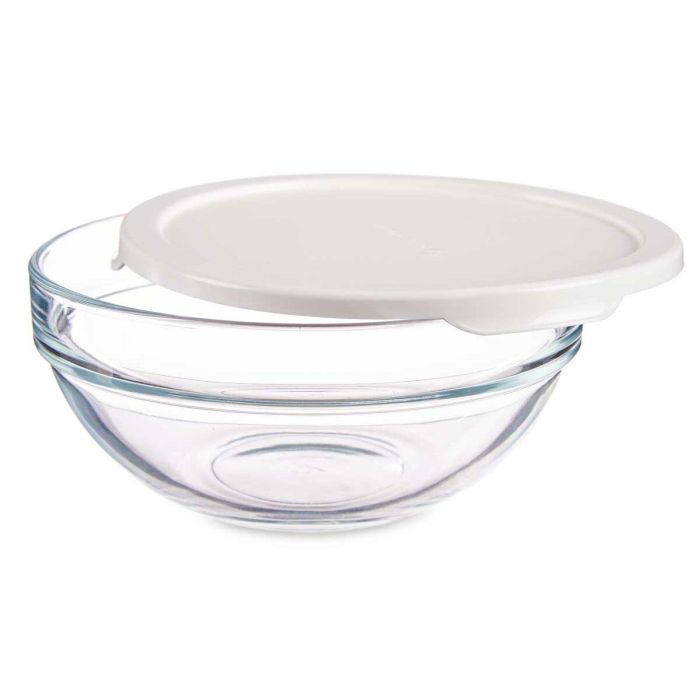 Fiambrera Redonda con Tapa Pasabahce Chefs Blanco 595 ml 14 x 6,3 x 14 cm (6 Unidades) 2