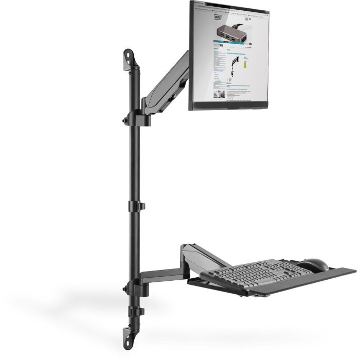 Digitus DA-90372 Estación de Trabajo Flexible Ajustable para Montaje en Pared, 1 Monitor 17-32 pulgadas, 8 kg, Negro 1