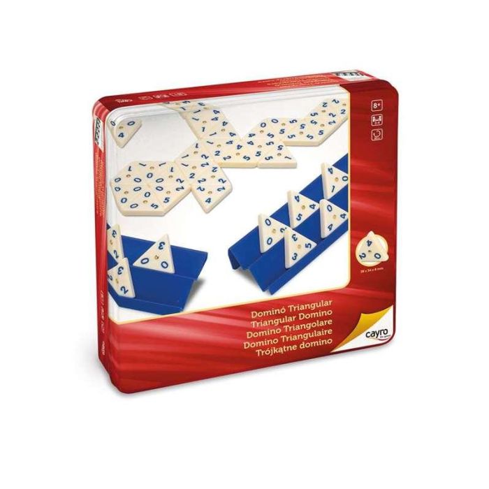 Juego domino triangular en caja de metal 27x27x5,7 cm Juego domino triangular en caja de metal 27x27x5,7 cm