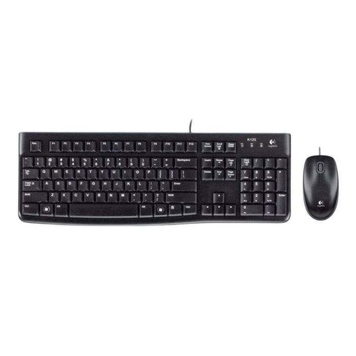 Logitech MK120 Combo Teclado y Ratón USB, Resistente a Derrames, Teclas Silenciosas, Ratón Óptico 1000 dpi, Layout QWERTZ Alemán