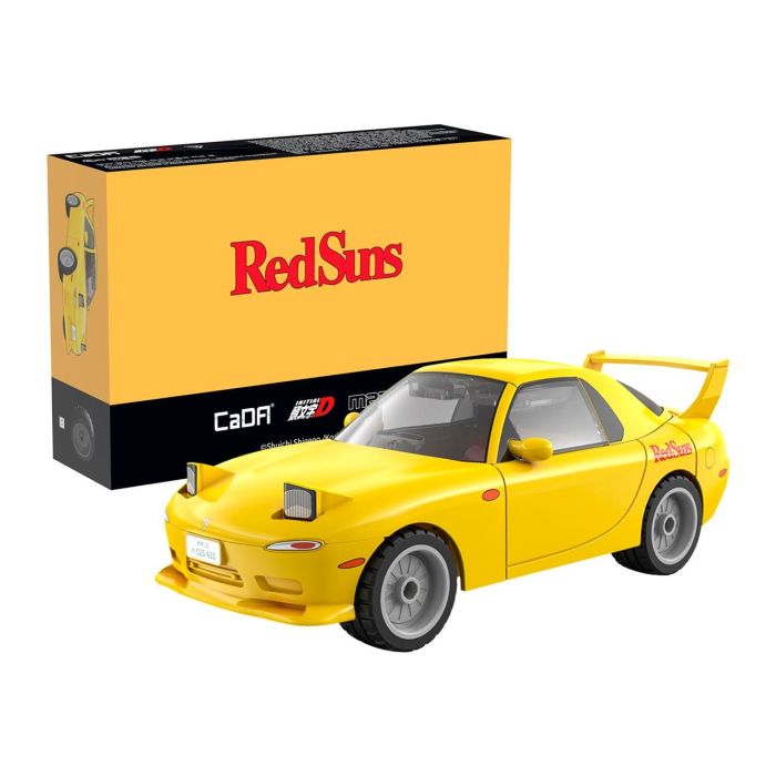 DEQUBE Mazda RX-7 FC C55017W Amarillo - Coche de Construcción 66 Piezas Manual con Licencia Initial D y Toyota 1