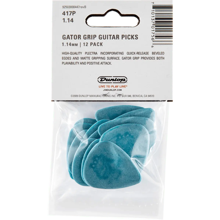 Dunlop Pack 12 Púas Gator Grip 1,14Mm 4