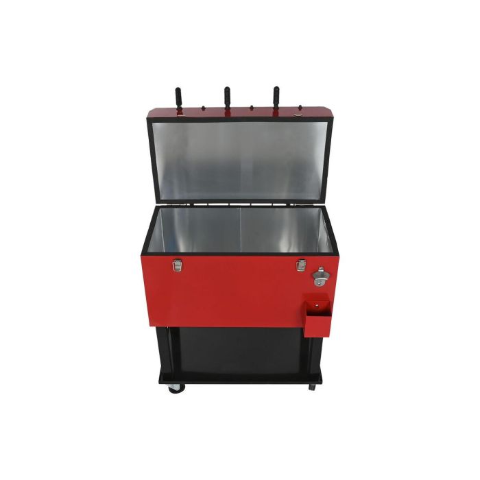 DKD Home Decor Nevera Rojo Negro Metal 71 x 62 x 85 cm
