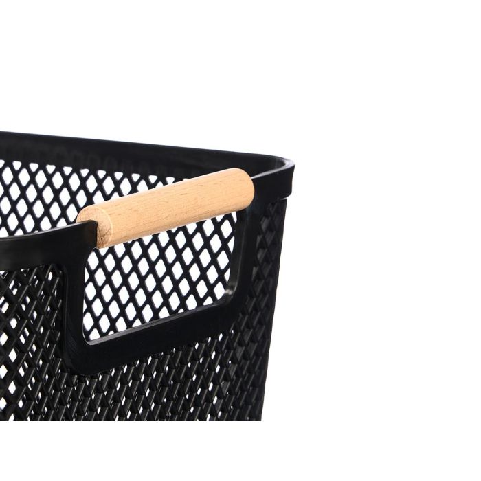Cesta Plastico Asa Bambu Negra 32X20,5Cm Kipit (Set de 24) 4