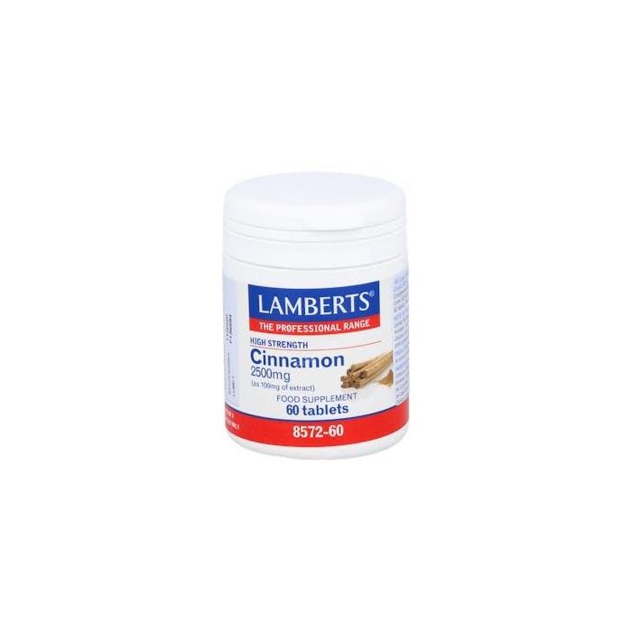 LAMBERTS Canela 2500 mg 60 Comprimidos. Ayuda Digestiva y Equilibrio Energético. Apto para Veganos.