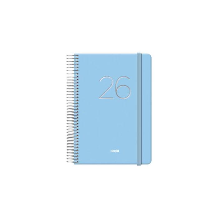 Agenda Anual (2026) Dohe Gloss Espiral Tapa Extra Con Goma 125X180 D/P Azul 1