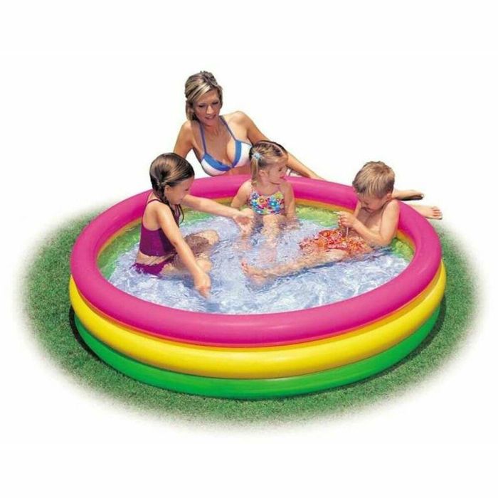Piscina hinchable 3 aros colores con suelo hinchable (capacidad 131 litros) (+ 2 años)114x25 cm - modelos surtidos Piscina hinchable 3 aros colores con suelo hinchable (capacidad 131 litros) (+ 2 años)114x25 cm - modelos surtidos