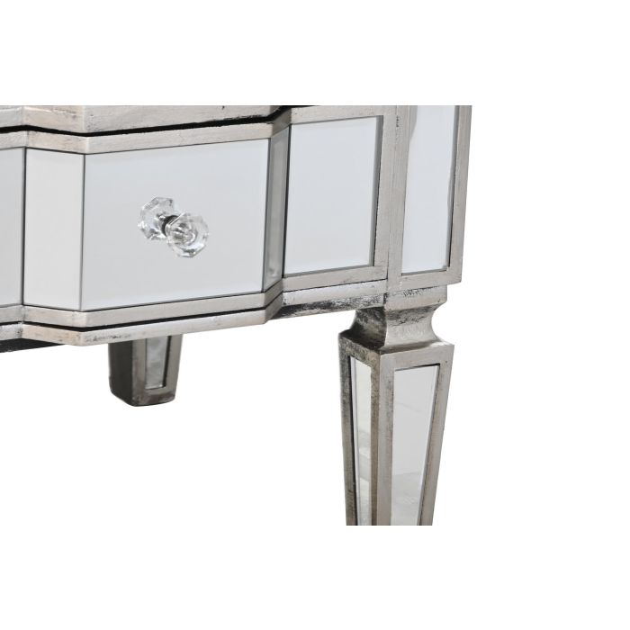 DKD Home Decor Mueble TV Glam con 3 Cajones Plateado, de Espejo y MDF, 112 cm Ancho x 45 cm Fondo x 50 cm Alto 4 DKD Home Decor Mueble TV Glam con 3 Cajones Plateado, de Espejo y MDF, 112 cm Ancho x 45 cm Fondo x 50 cm Alto 4