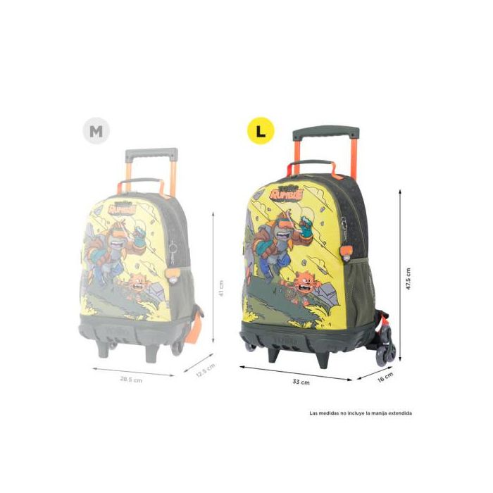 Totto Mochila Escolar con Ruedas Grande MJ03BWM003-2310-4DJL Gris, Amarillo Infantil 25.1L 2