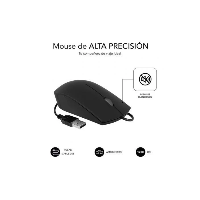 SUBBLIM Combo Business Slim Silencioso con cable USB Negro 3