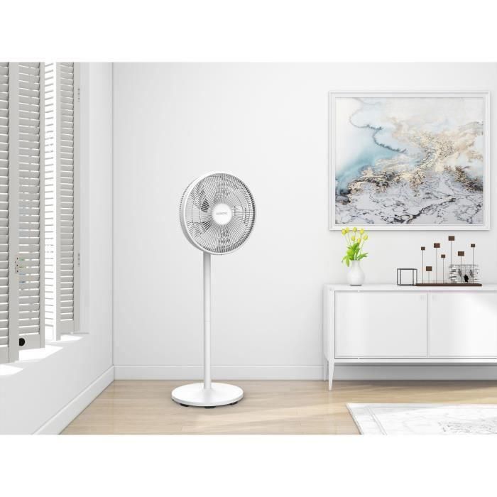 OCEANIC Ventilador de pie - 50 W - Ø 40 cm - 3 velocidades - Oscilante - Inclinable - Blanco 3