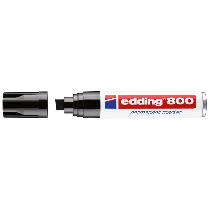 Rotulador Edding Marcador Permanente 800 Negro Punta Biselada 12 mm 5 unidades 1