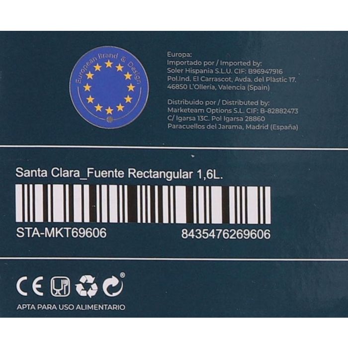 Inde Fuente rectangular de borosilicato para horno 1.6L, 20 x 28 x 5 cm (2 Unidades) 6 Inde Fuente rectangular de borosilicato para horno 1.6L, 20 x 28 x 5 cm (2 Unidades) 6