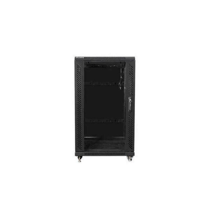 Lanberg FF01-6622-12B Armario Rack 22 Unidades 600x600 Autoensamblado, Vidrio Templado y Acero, Capacidad 800KG