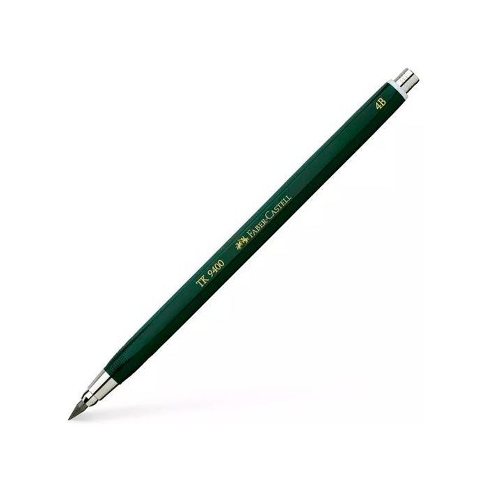 Faber Castell Tk9400 Portaminas 3,15 mm Mina 4B Verde para Dibujo y Bocetos Cuerpo Hexagonal (5 Unidades) (5 Unidades)