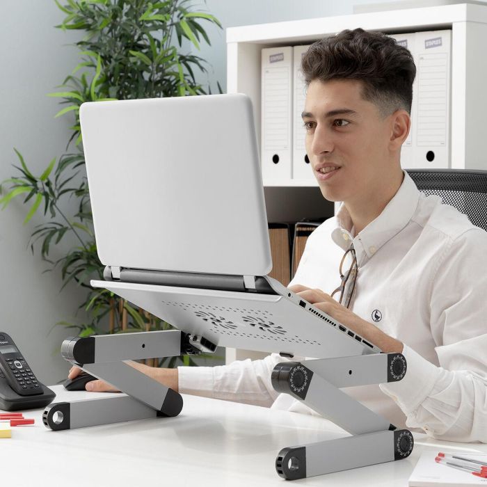 Mesa Ajustable Multiposición para Ordenador Portátil Omnible InnovaGoods 11 Mesa Ajustable Multiposición para Ordenador Portátil Omnible InnovaGoods 11