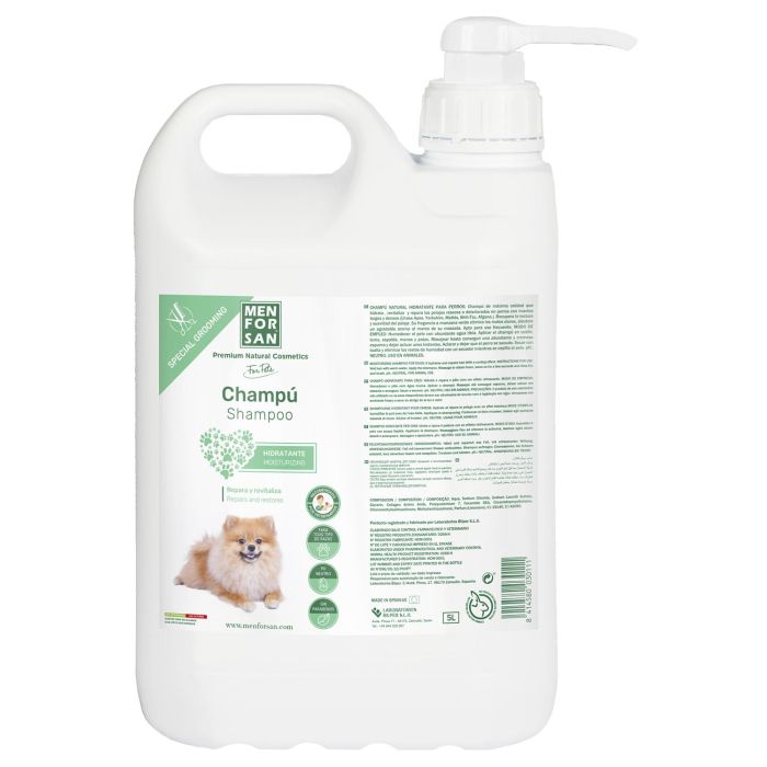 Men For San Champú Hidratante Revitalizante para Perros de Pelaje Largo y Seco 5 L. PH Balanceado con Manzana Verde.