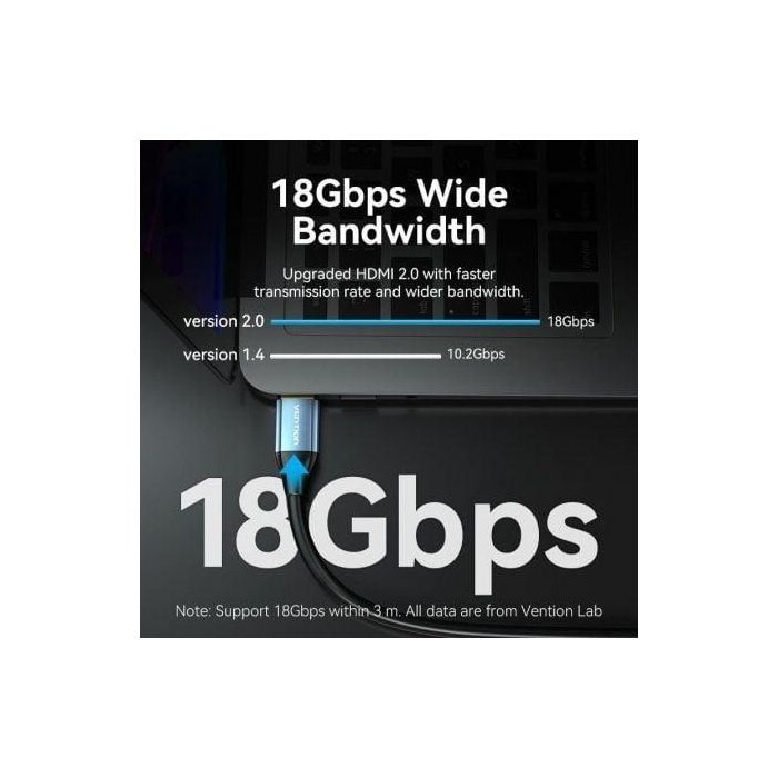 Cable HDMI 2.0 4K Vention ALHSN/ HDMI Macho - HDMI Macho/ 15m/ Azul 2 Cable HDMI 2.0 4K Vention ALHSN/ HDMI Macho - HDMI Macho/ 15m/ Azul 2