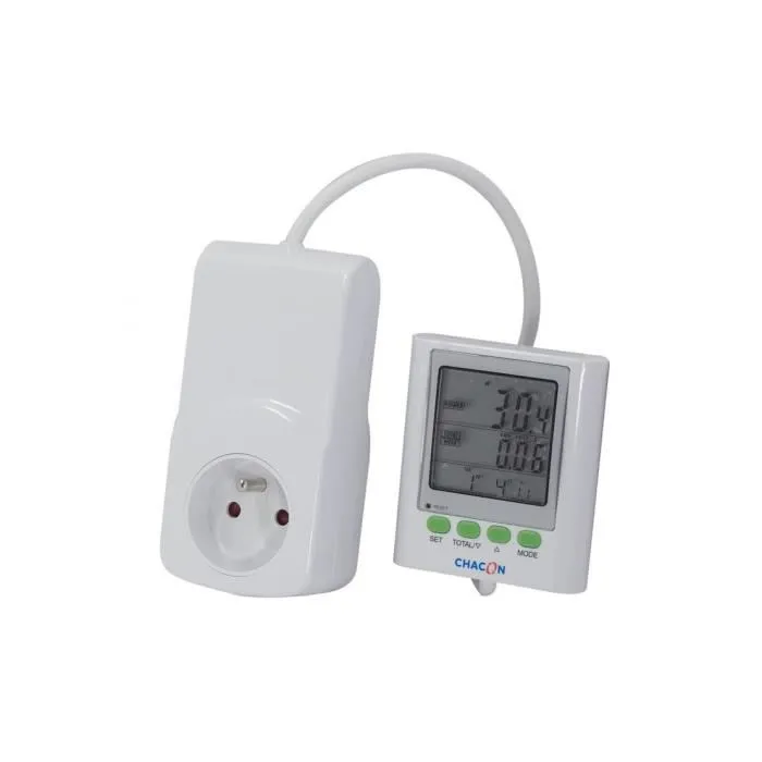Chacon EcoWatt 650 Medidor de Consumo Eléctrico con Pantalla Remota - Potencia, Consumo kWh, Voltaje, Amperaje, Costo 1