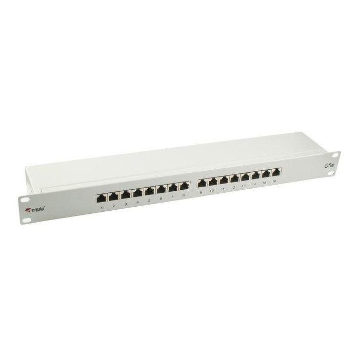 EQUIP Patchpanel 16x RJ45 Cat5e 19" FTP 1U Gris Claro