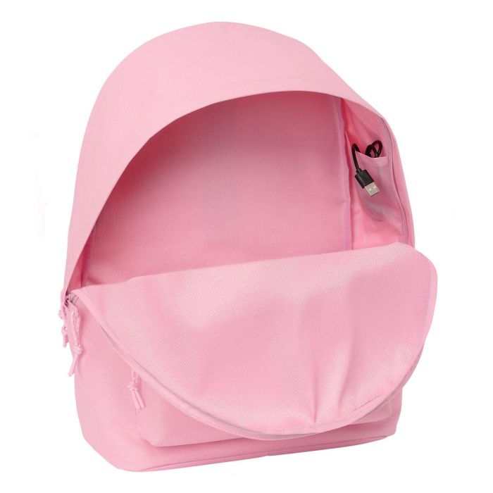 Safta Mochila Doble para Portátil 15,6" + USB Real Madrid Chica Rosa 31x44x18 cm