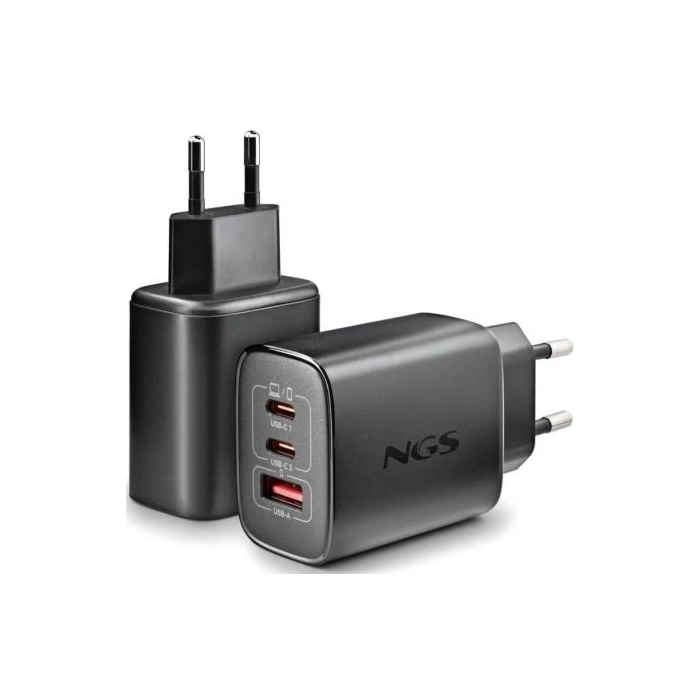 NGS Cargador Pared GaN ERA 65W BLACK 2xUSB Tipo-C, 1xUSB-A Carga Rápida Ultrarrápida 65W 2 NGS Cargador Pared GaN ERA 65W BLACK 2xUSB Tipo-C, 1xUSB-A Carga Rápida Ultrarrápida 65W 2