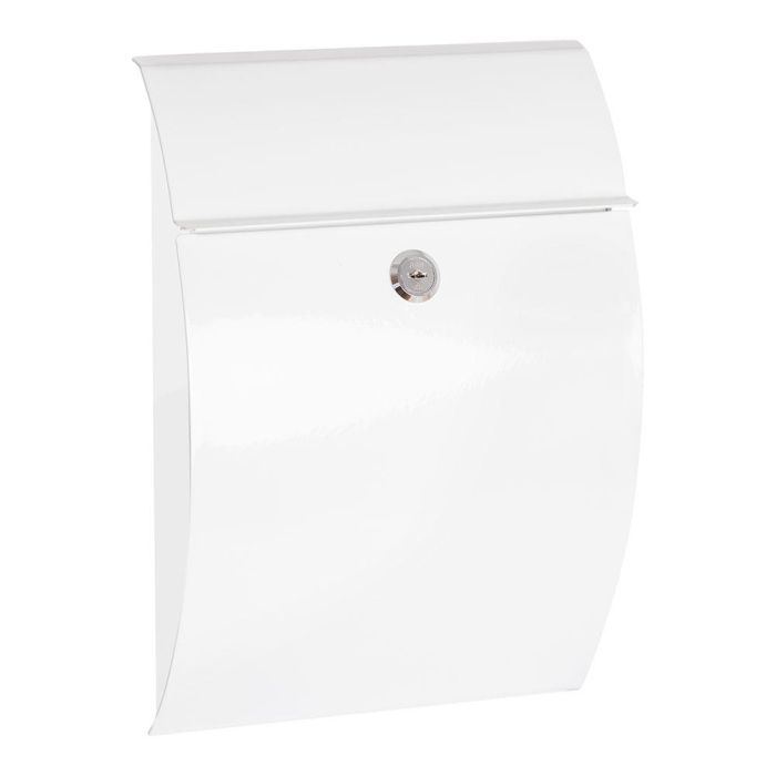 Arregui Buzón Exterior Individual Galán S (A5) Acero Galvanizado Blanco 21x7.5x29 cm | Apertura Vertical con 2 Llaves