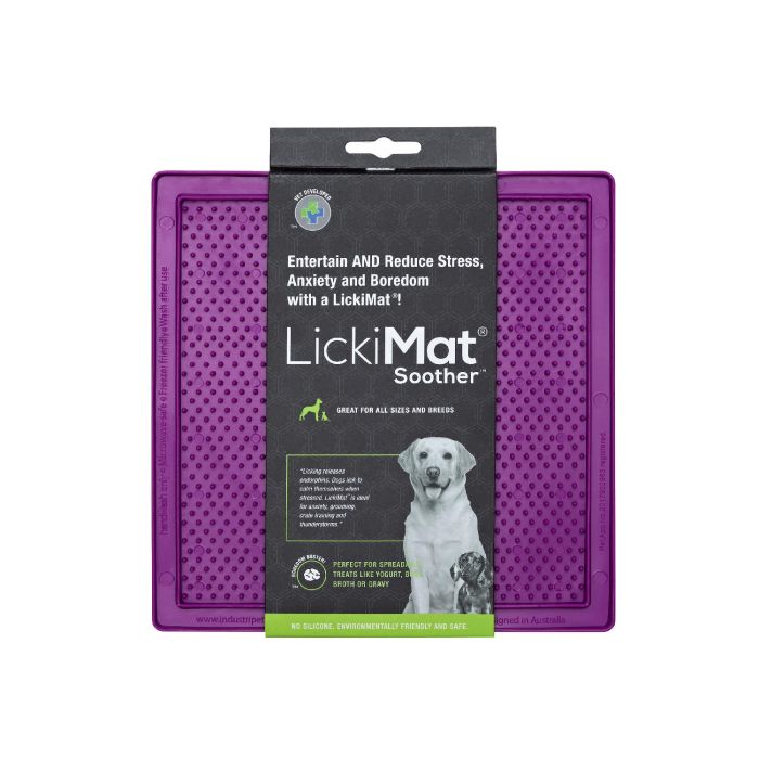 Lickimat Classic Soother Perro Morado | Alfombrilla Lamer Recreativa y Antiestrés para Reducir Ansiedad y Aburrimiento | Comida Húmeda