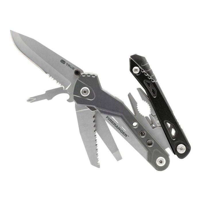 True Multiherramienta Outdoor Supervivencia Emergencia Cuchillo Varilla Ferrocerio Alicates Sierra Bolsa Nailon 5