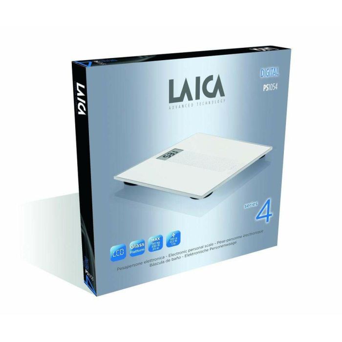 Báscula Digital de Baño LAICA PS1054 Blanco Vidrio 150 kg 2 Báscula Digital de Baño LAICA PS1054 Blanco Vidrio 150 kg 2