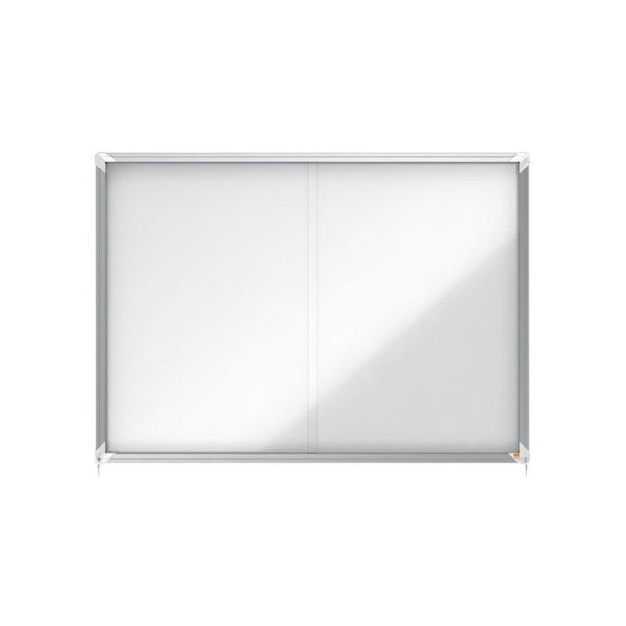 Nobo Vitrina de Anuncios Premium Plus con Puerta Corredera Magnética para 18 Hojas A4 - 997x1412x54 mm