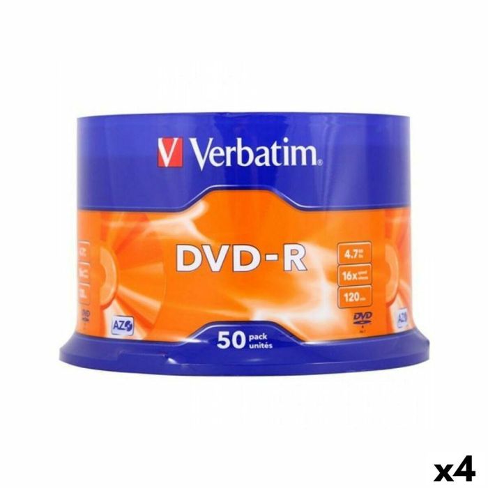 DVD-R Verbatim 4,7 GB 16x 50 Piezas (4 Unidades)